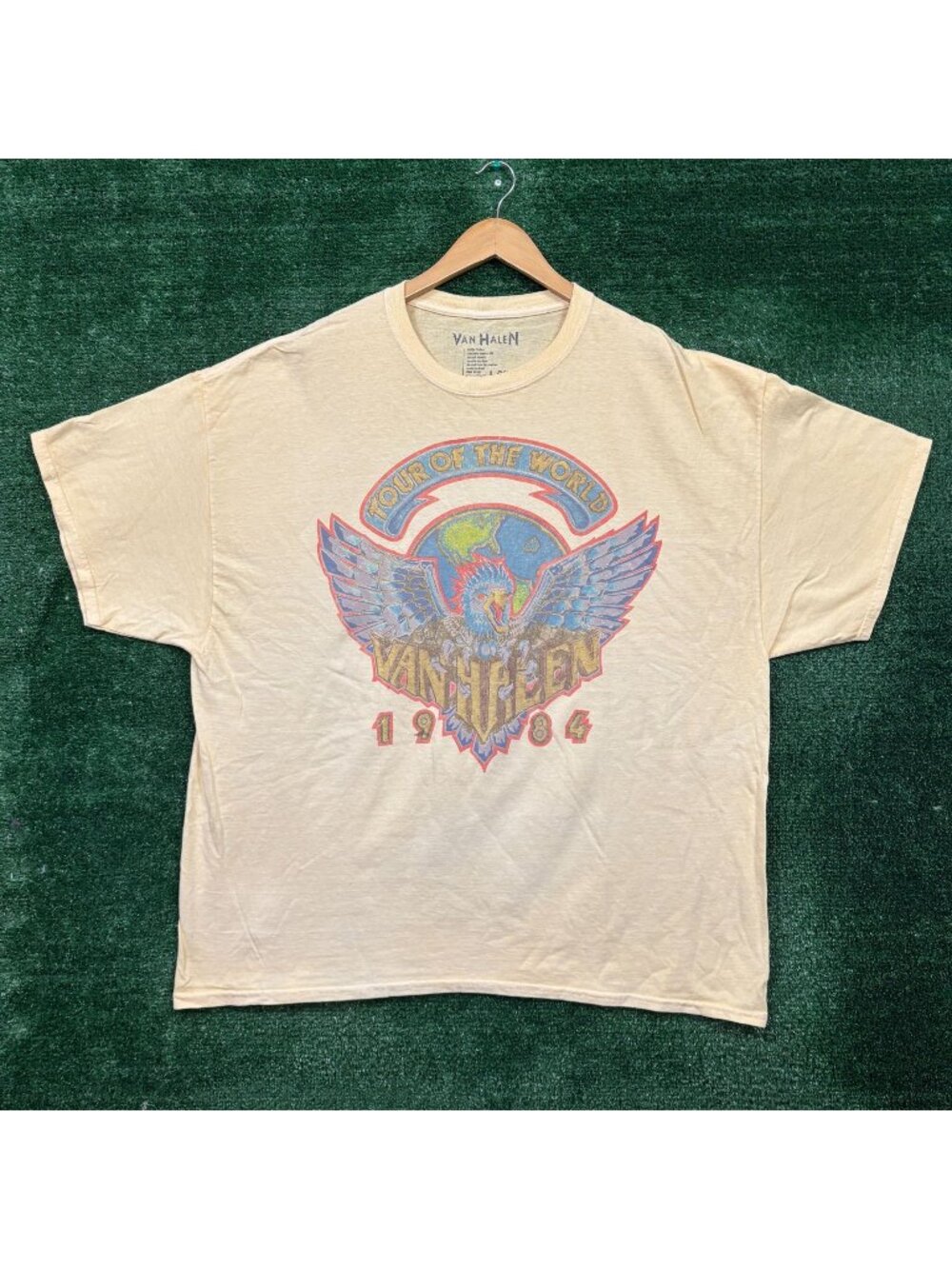 Van Halen 1984 UO yellow Oversized T-Shirt Size L/XL